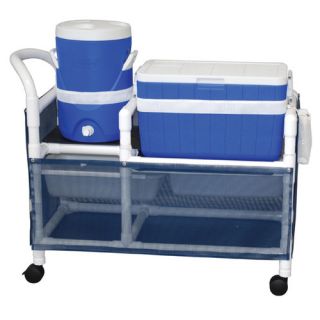 MJM International Hydration Cart with 48 Quart Ice Chest, 5 Gallon Water Cooler and Side Panels