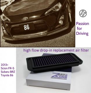 2013 Scion FRS Fr s 86 Subaru BRZ High Flow Drop in Air Filter Stage 1 Oil Free
