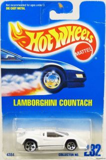 Hot Wheels Lamborghini Countach 4384 New in Package 1991 White