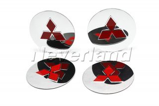 4X Mitsubishi Car Wheel Center Cap Decal Stickers Emblem Badge 55 5mm Free SHIP