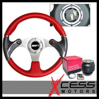 VW Red Carbon Fiber 320mm Racing Steering Wheel Hub