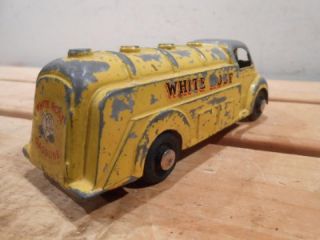 Vintage White Rose Gasoline Gas Station Small Toy Oil Tanker Truck
