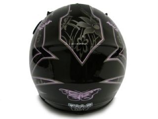 Youth Black Pink Butterfly Flower Dirt Bike ATV Motocross Helmet MX s Small