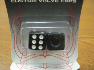 2 Custom Black "Dice" Valve Stem Caps Covers Cars Trucks Hot Rod Motorcycles