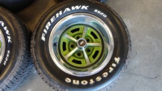 Chevy Vintage Oldsmobile Cutlass 14" Rally Wheels Firestone Firehawk Tires