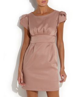 Simrik Pink Structured Cap Sleeve Dress