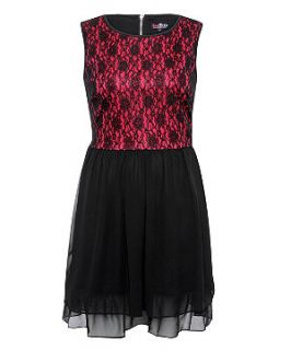 Lovedrobe Pink and Black 2 in 1 Lace Dress