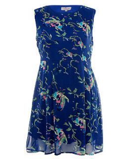 Praslin Blue Bird Print Dress