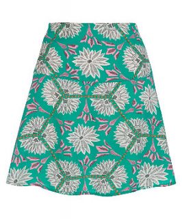 Atelier 61 Jade Green Retro Floral Skirt