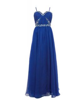 Ruby Prom Blue Strapless Esther Maxi Prom Dress