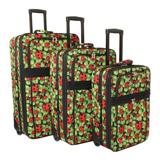 World Traveler Lady Bug Expandable 3 piece Upright Luggage Set World Traveler Three piece Sets