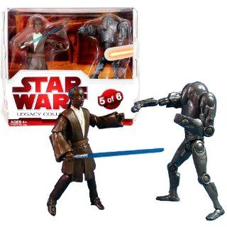 Hasbro Year 2009 Star Wars Legacy Collection "Geonosis Arena Showdown" Series 2 Pack 4 Inch Tall Action Figure Set #5  ROTH DEL MASONA with Blue Lightsaber and SUPER BATTLE DROID Toys & Games