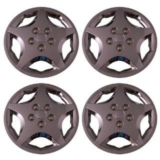 Set of 4 Chrome 14 Inch Aftermarket Replacement Hubcaps with Metal Clip Retention System   Part Number IWC409/14C Automotive