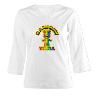 Rainbow Troll Colorful Womens Long Sleeve Shirt (3/4 Sleeve) by whimsicaltroll