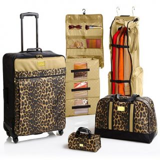 JM Safari Chic Color Me Leopard Travel with Ease 6 piece Luggage Set