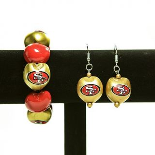 NFL SF 49ers Kukui Nut Earrings -SLW-NFL-SF49-KN002