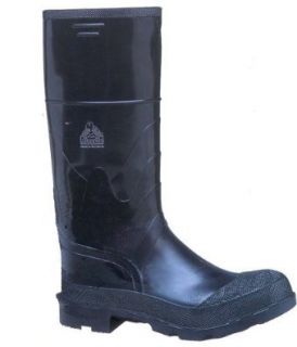 OnGuard 86605 6 Economy Black PVC Rubber Plain Toe 16" High Work Boot, Mens Size 6 Shoes