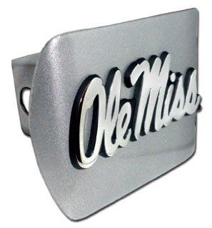 Univ. of Mississippi (Script "Ole Miss") Brushed Chrome Hitch Cover Automotive
