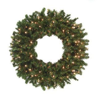 36' Pre Lit Canadian Pine Artificial Christmas Wreath   Clear Lights  