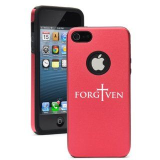 Apple iPhone 5 5S Rose Red 5D4012 Aluminum & Silicone Case Cover Forgiven Cross Cell Phones & Accessories