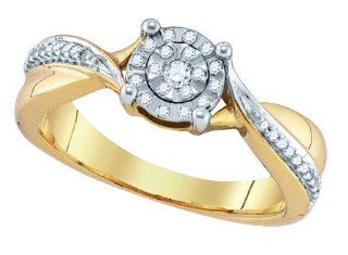 Wedding Ring Sets 0.16CTW DIAMOND FASHION RING 10KT Yellow Gold Jewelry