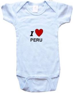 I LOVE PERU   PERU BABY   Country Series   White, Blue or Pink Onesie / Baby T shirt Clothing