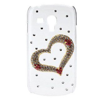 ATQ 3D Heart shaped Pattern Hard Case with Diamante for Samsung Galaxy S3 Mini I8190 Cell Phones & Accessories