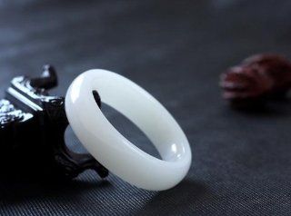 White Jade Bracelet Polished White Bangle Arts, Crafts & Sewing