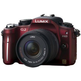 Panasonic Lumix DMC G2 12.1 MP Live MOS Interchangeable Lens Camera with 3 Inch Touch Screen LCD and 14 42mm Lumix G VARIO f/3.5 5.6 MEGA OIS Lens (Red) Camera & Photo