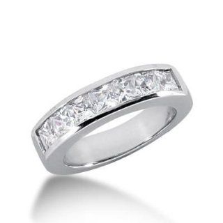 18K Gold Diamond Anniversary Wedding Ring 7 Princess Cut Diamonds 1.40 ctw. 138WR22418K Wedding Bands Wholesale Jewelry