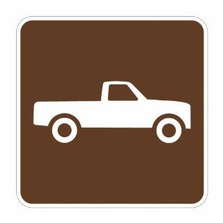 Tapco RS 140 High Intensity Prismatic Square National Park Service Sign, Legend "Pick Up Trucks (Symbol)", 6" Width x 6" Height, Aluminum, Brown on White