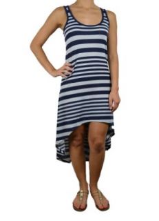 143Fashion Ladies Fashion Striped Maxi Dress, Navy/Grey, Large
