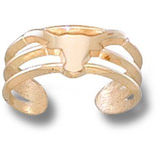 University of Texas Solid Longhorn Toe Ring   10K Yellow Gold Sports & Outdoors