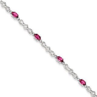 Gold and Watches Sterling Silver Pink Tourmaline and Diamond Bracelet Jewelry