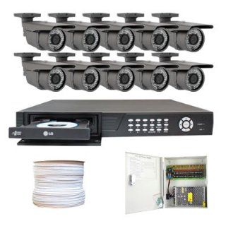 Complete High End 16 Channel Real Time (2T HD + DVD Burner) HDMI DVR Security Camera CCTV Surveillance System Package w/ 10 Pack 700TVL 2.8~12mm varifocal lens, 72pcs IR LED, 164 feet IR Distance Cameras (with 500 Feet Power/Video Combo Cable) Camera &