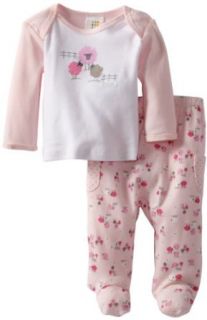 ABSORBA Baby Girls Newborn Sheep Footed Pant Set, Pink/White, 0 3 Months Clothing