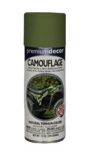 General Paint & Manufacturing PDS 182 Premium Decor Camouflage Enamel Spray Paint with 360 Degree Spray Tip, Military Green