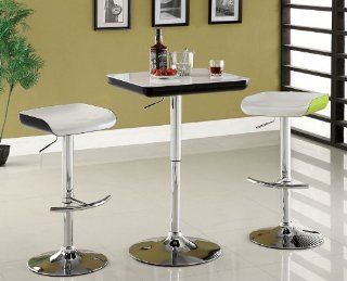 One Bar Table and Two Glossy Bar Stool in Black & White Finish   Armchairs