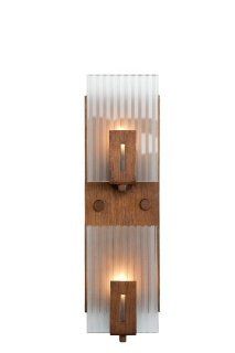 Varaluz 177W02 Illusion 2 Light Linear Wall Sconce, Hammered Ore with Frosted Recycled Plate Glass Shades, 4 1/2 Inch by 15 Inch by 3 Inch