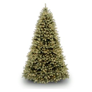 7.5 ft. Feel Real Down Swept Douglas Fir Hinged Pre Lit Dual Color LED Christmas Tree   Christmas Trees