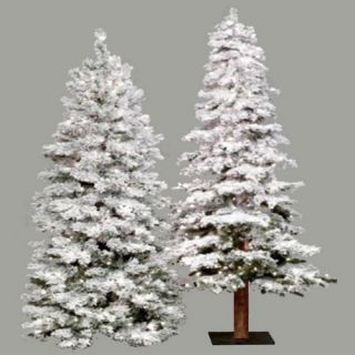 Pre lit Clear Light 4 ft. Flocked Spruce Alpine Tree   Christmas Trees