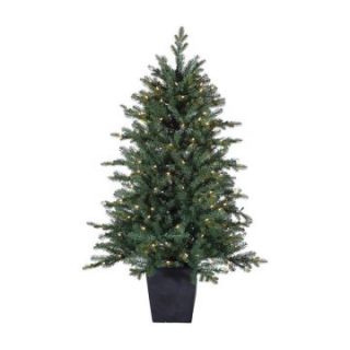 4.5 ft. Pre Lit Potted Natural Cut Lenox Pine Christmas Tree   Christmas Trees