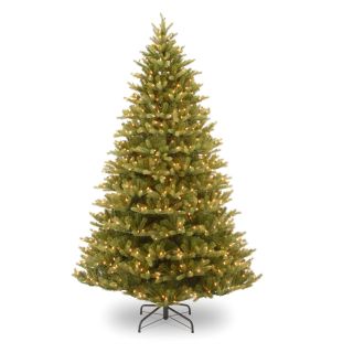 7.5 ft. Feel Real Normandy Fir Hinged Pre Lit Christmas Tree   Christmas Trees