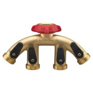 Nelson Sprinkler Brass 4 Outlet Faucet Manifold   Hose Accessories
