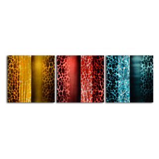 Colored Scarf Themes 3 Piece Handmade Metal Wall Art  72W x 24H in.   Wall Sculptures and Panels