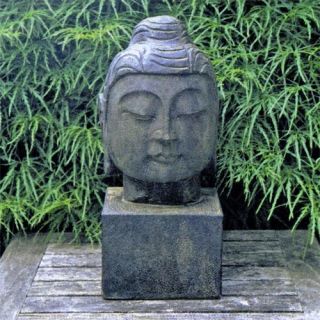 Small Antique Buddha Head Garden Statue   Garden Statues