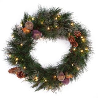 24 in. Abington Pre Lit Christmas Wreath   Christmas Wreaths