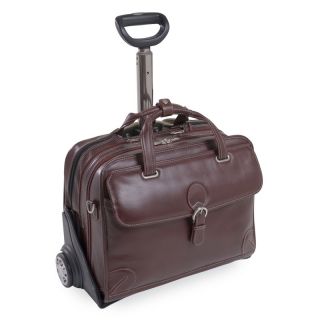 Siamod Carugetto Detachable Wheeled Leather Laptop Case   Cherry Red   Briefcases & Attaches
