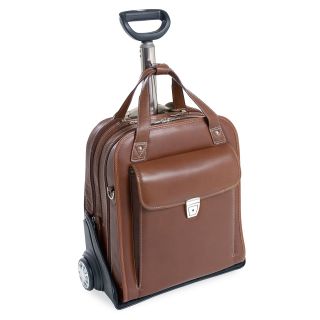 Siamod Pastenello Vertical Detachable Wheeled Leather Laptop Case   Cognac   Briefcases & Attaches