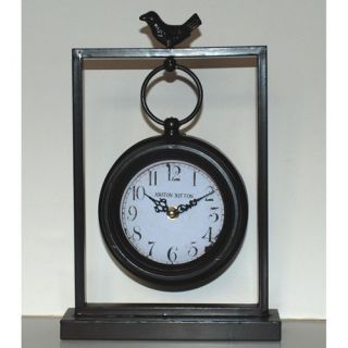 Ashton Sutton Nest Metal Table Clock with Bird   Mantel Clocks
